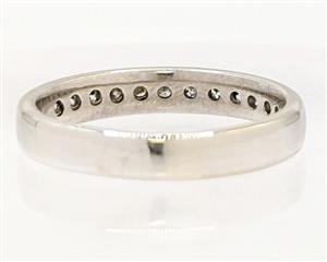 14K 3.6g 4mm White Gold Diamond Channel Traditional Wedding Band Ring Sz-8.5